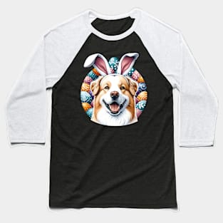 Danish-Swedish Farmdog Celebrates Easter with Bunny Ears Baseball T-Shirt